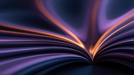 Abstract Curved Lines on a Gradient Background, Representing Business, Science, and Technology Concepts.