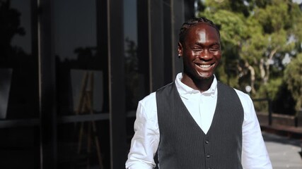 Stylish businessman drinking coffee in Melbourne