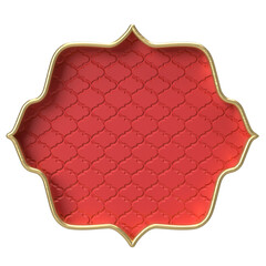 Elegant Golden Frame Red Leather Textured Banner
