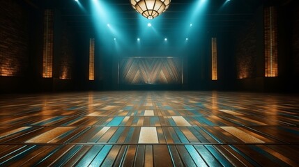 Vintage Theater Auditorium with Stage Lights Ready for Creative Events and Entertainment Gala