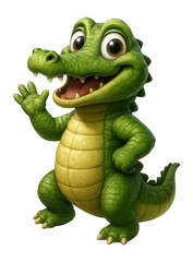 Fototapeta premium Cute cartoon crocodile waving.