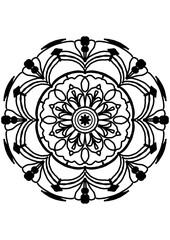 Abstract vector floral pattern with a retro lace mandala design