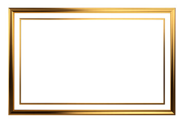 Obraz premium Golden frame isolated on transparent background, perfect for showcasing your cherished memories or artwork with a touch of elegance and sophistication