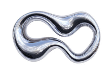 Abstract metallic infinity symbol, smooth flowing curves