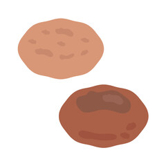 ハンバーグ（焼く前と焼いた後）　イラスト