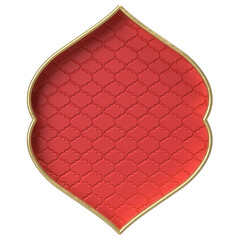 Elegant Gold and Red Decorative Banner with Islamic Pattern