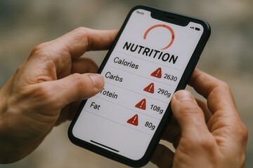 Person viewing nutrition tracker app on smartphone display
