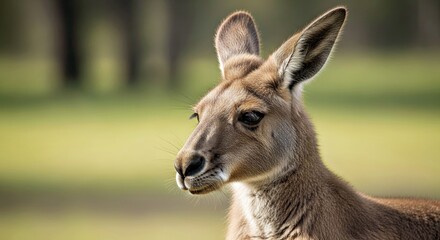 Fototapeta premium Curious Kangaroo Candid Shot with Ultra-Sharp Snout Focus