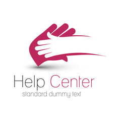 Help Center Logo Design Compassionate Hands Icon