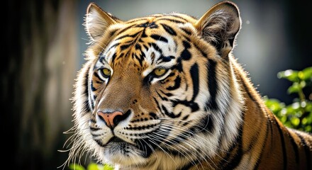 Fototapeta premium Intense Bengal Tiger Headshot with Dramatic Backlight