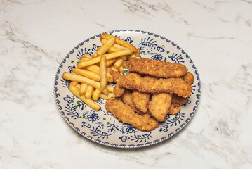 Delicious chicken strips coated with panko and spices, fried until crispy all over