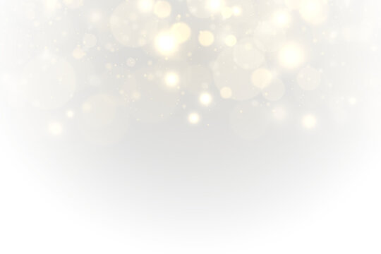 PNG transparent background with bright sparkle and abstract glow featuring holiday light blur and shiny gold decoration perfect for festive night wallpaper and modern Christmas celebration