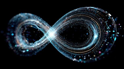 Abstract infinity symbol with futuristic technology.