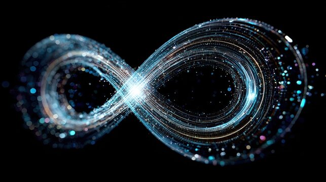 Abstract infinity symbol with futuristic technology.
