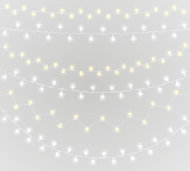 PNG christmas string with shiny glow and horizontal motif perfect for carnival or festive decoration featuring isolated white background and marketing banner with blue and green colours