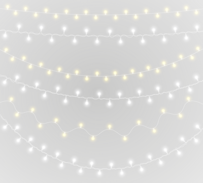 PNG christmas string with shiny glow and horizontal motif perfect for carnival or festive decoration featuring isolated white background and marketing banner with blue and green colours