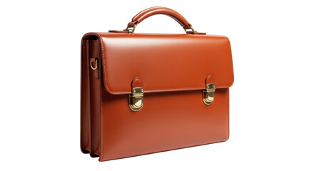 Isolated Brown Leather Briefcase