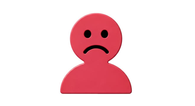Isolated Red Sad Face