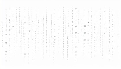 Abstract Technology Background with Flowing Binary Code and Digital Data Streams in Light Grey