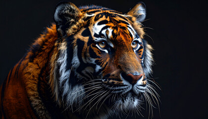 Naklejka premium cute animal portrait on black background