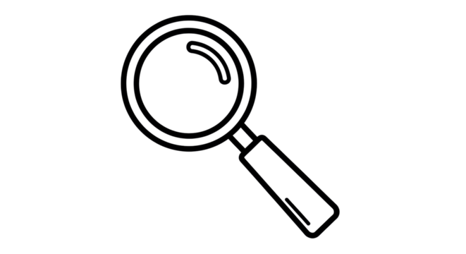 Isolated magnifying glass outline