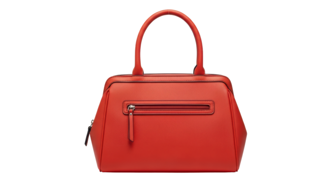 Isolated red leather handbag