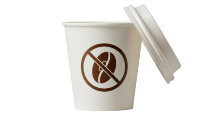 Isolated Coffee Cup with Prohibition Sign
