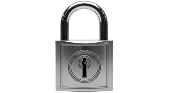Isolated Silver Padlock