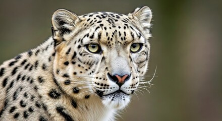 Watchful Snow Leopard Full Shot with Intricate Eye Details