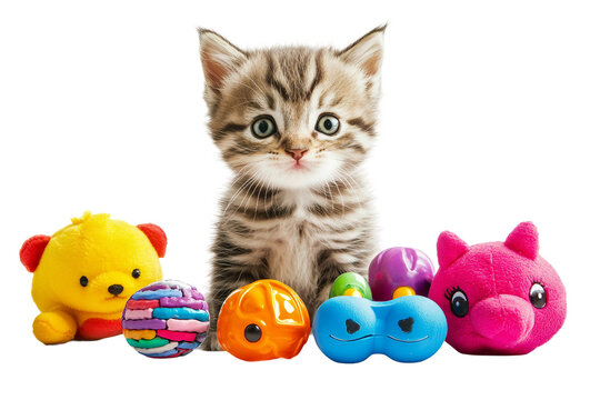 Fun toys for pets isolated on transparent background