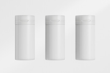 Airless cosmetic bottle with flip top cap mockup, translucent airless pump skincare packaging, cylindrical plastic cream jar container, transparent airless facial lotion bottle with pump dispenser