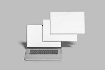 Laptop website presentation blank mockup