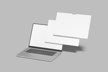 Laptop website presentation blank mockup