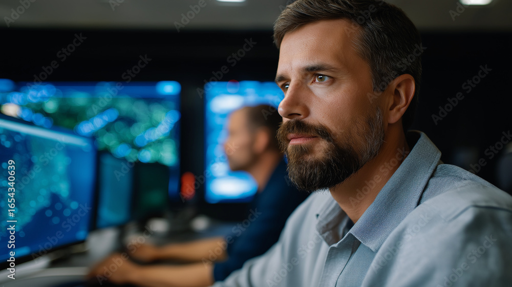 Poster cybersecurity command center for hydroelectric infrastructure operators