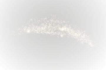 PNG glowing christmas sparkle with white and gold flare combined with shining stardust particles and bokeh effect on isolated vector background perfect for new year celebration card design