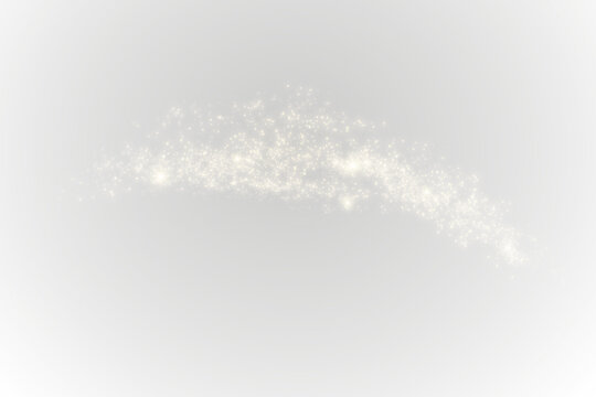 PNG glowing christmas sparkle with white and gold flare combined with shining stardust particles and bokeh effect on isolated vector background perfect for new year celebration card design