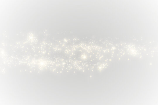PNG glowing christmas sparkle with white and gold flare combined with shining stardust particles and bokeh effect on isolated vector background perfect for new year celebration card design - Powered by Adobe