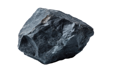 Close-up of a dark gray, rough-textured rock.  Sharp edges and varied surface detail are visible