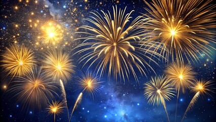 Obraz premium Spectacular Fireworks Display Illuminating the Night Sky with Vibrant Colors and Sparkling Light