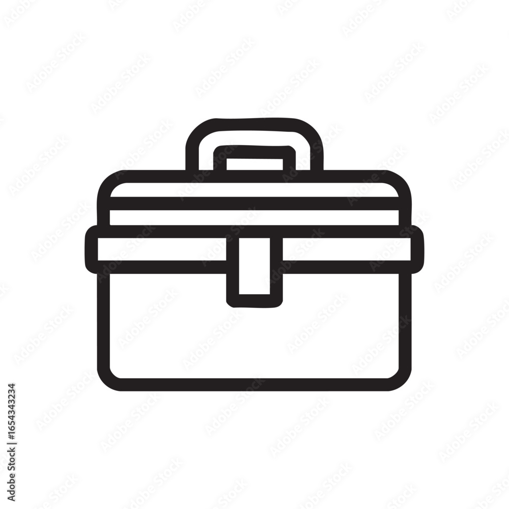 Poster a line drawing of a toolbox or briefcase with a handle.