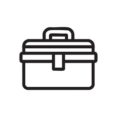 Fototapeta premium A line drawing of a toolbox or briefcase with a handle.