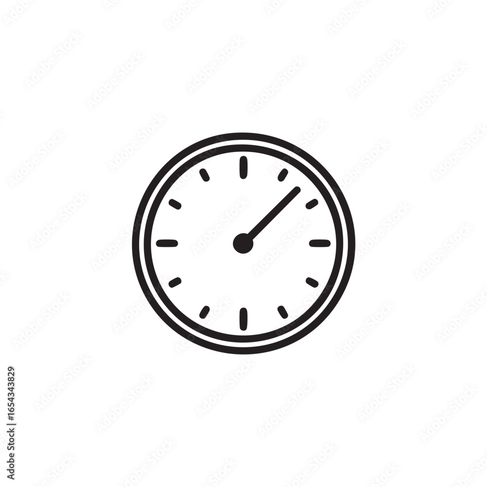 Poster a line drawing of a clock or timer.