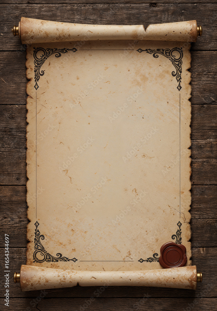 Aufkleber ancient scroll . generative ai