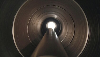 Industrial pipe tunnel perspective
