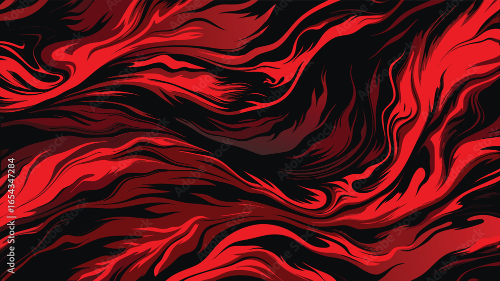 Poster abstract image with a red and black background, highlighted by random splatters for a striking artis