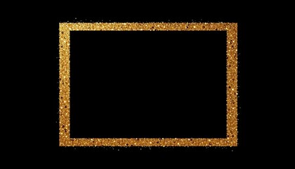 Elegant black background framed by a gold glitter rectangle, black, rich
