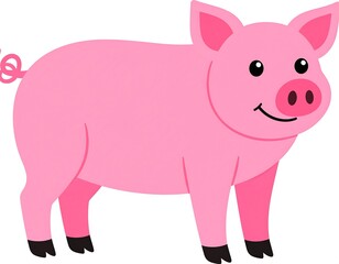 Cute pink pig cartoon