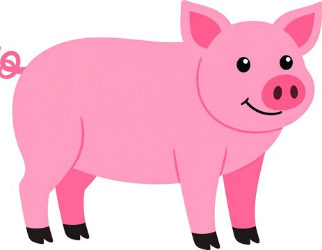 Cute pink pig cartoon