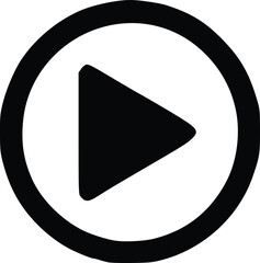 A simple, black and white icon of a play button, representing video playback.