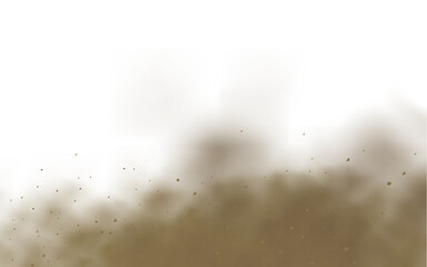 PNG wind blowing sand and dust with grunge texture and mist spray creating dynamic motion and rapid explosion effect on isolated transparent background for earth and nature concept
